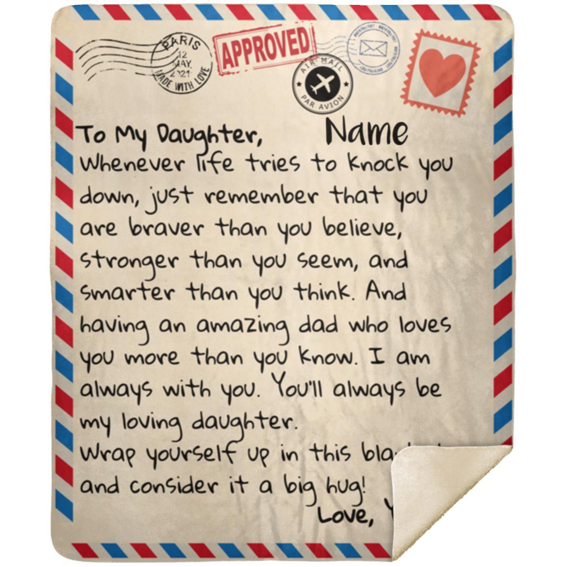 Personalized To My Daughter Blanket - Love Dad