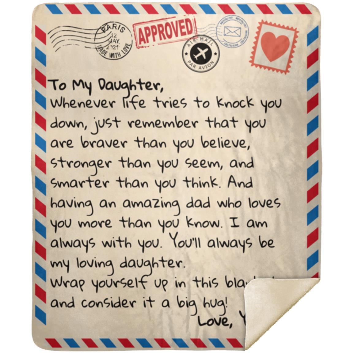 To My Daughter Letter Blanket - Love Dad