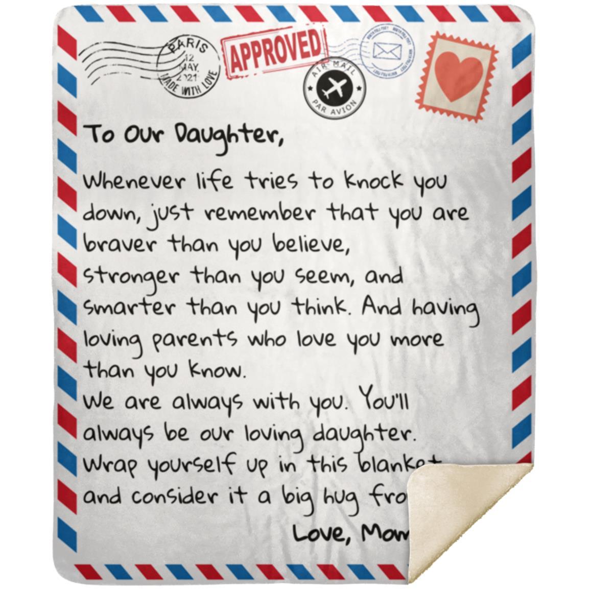 To Our Daughter Letter Blanket - From Mom & Dad