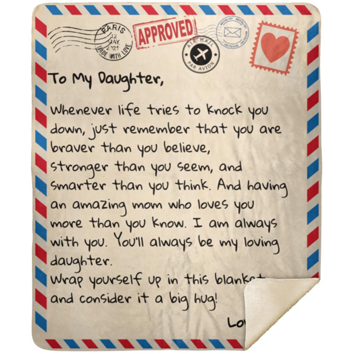 To My Daughter - Love Mom - Letter Blanket