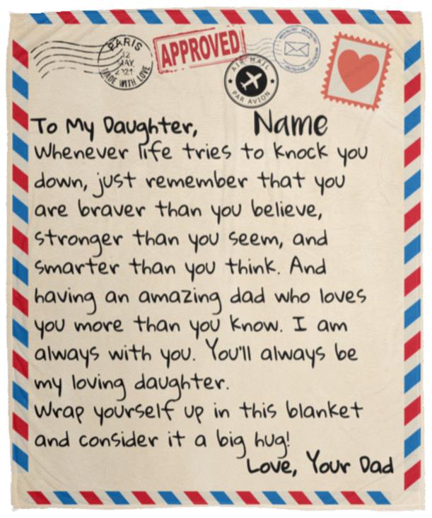 Personalized To My Daughter Blanket - Love Dad