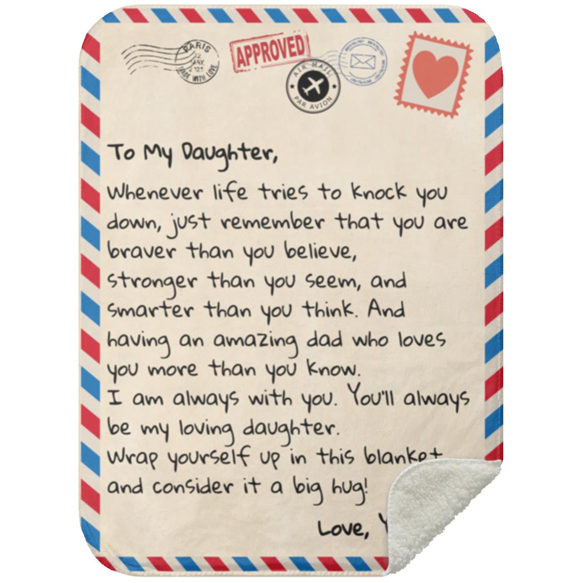 To My Daughter Letter Blanket - Love Dad