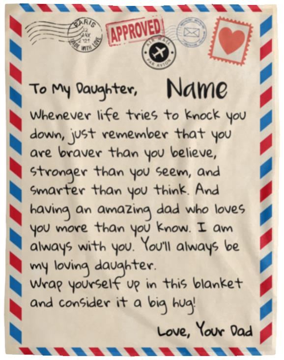 Personalized To My Daughter Blanket - Love Dad