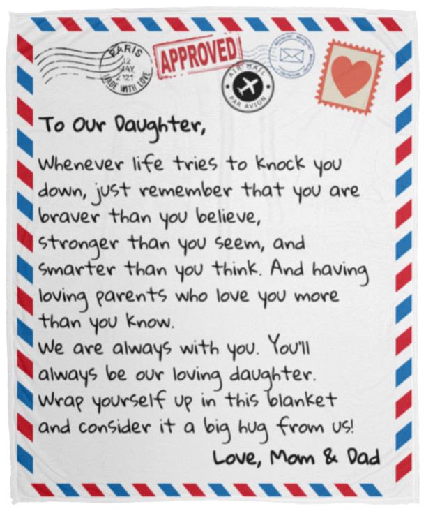 To Our Daughter Letter Blanket - From Mom & Dad