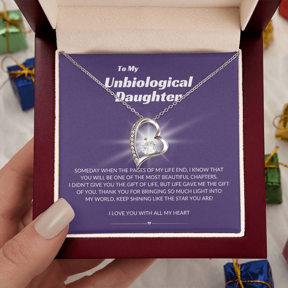 To My Unbiological Daughter - Forever Love Necklace - Shining Star