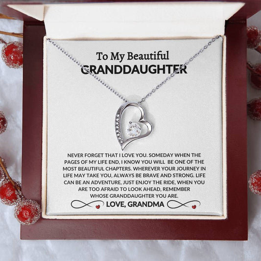 To My Beautiful Granddaughter - From Grandma - Forever Love Necklace