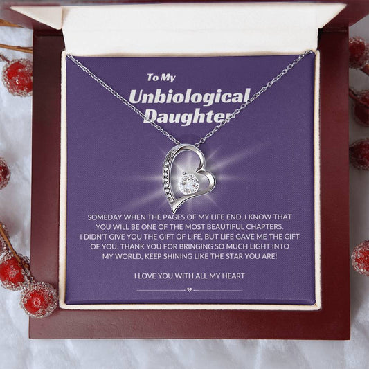 To My Unbiological Daughter - Forever Love Necklace - Shining Star