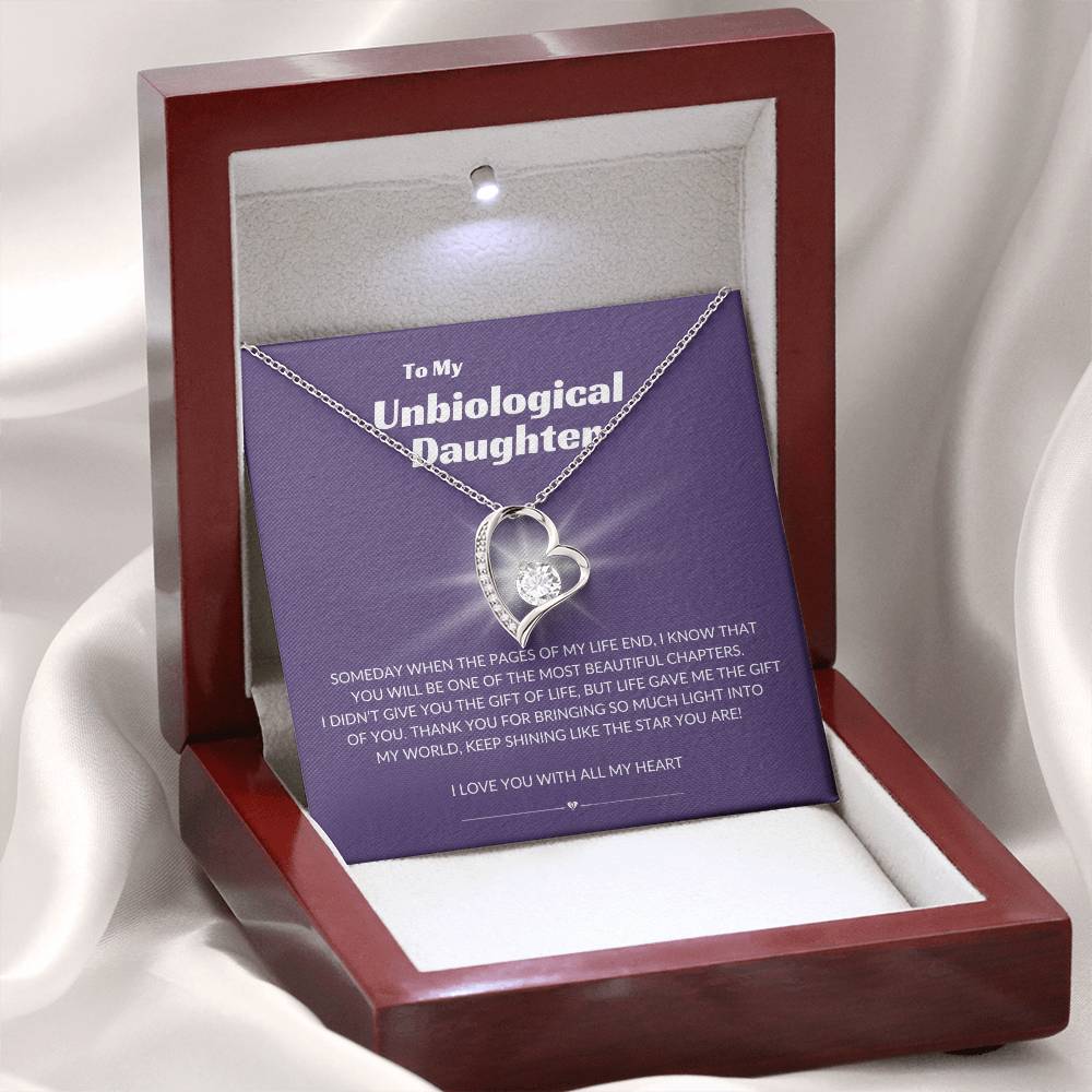 To My Unbiological Daughter - Forever Love Necklace - Shining Star