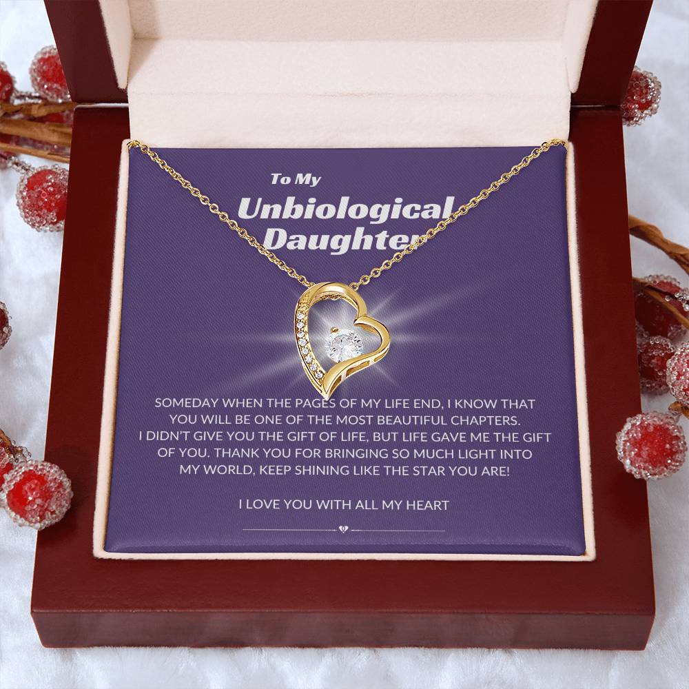 To My Unbiological Daughter - Forever Love Necklace - Shining Star