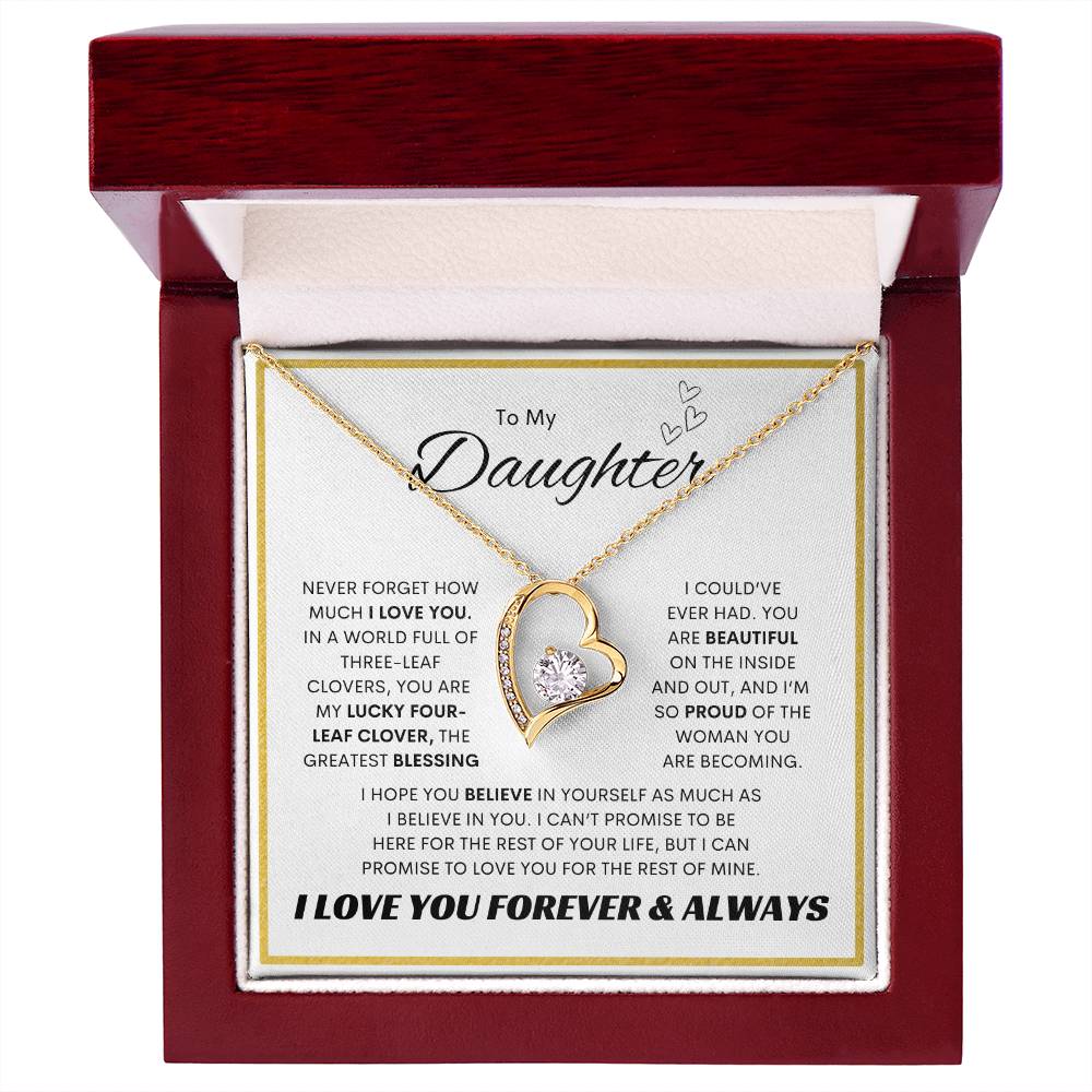 To My Daughter l Forever Love Necklace l Gold Square