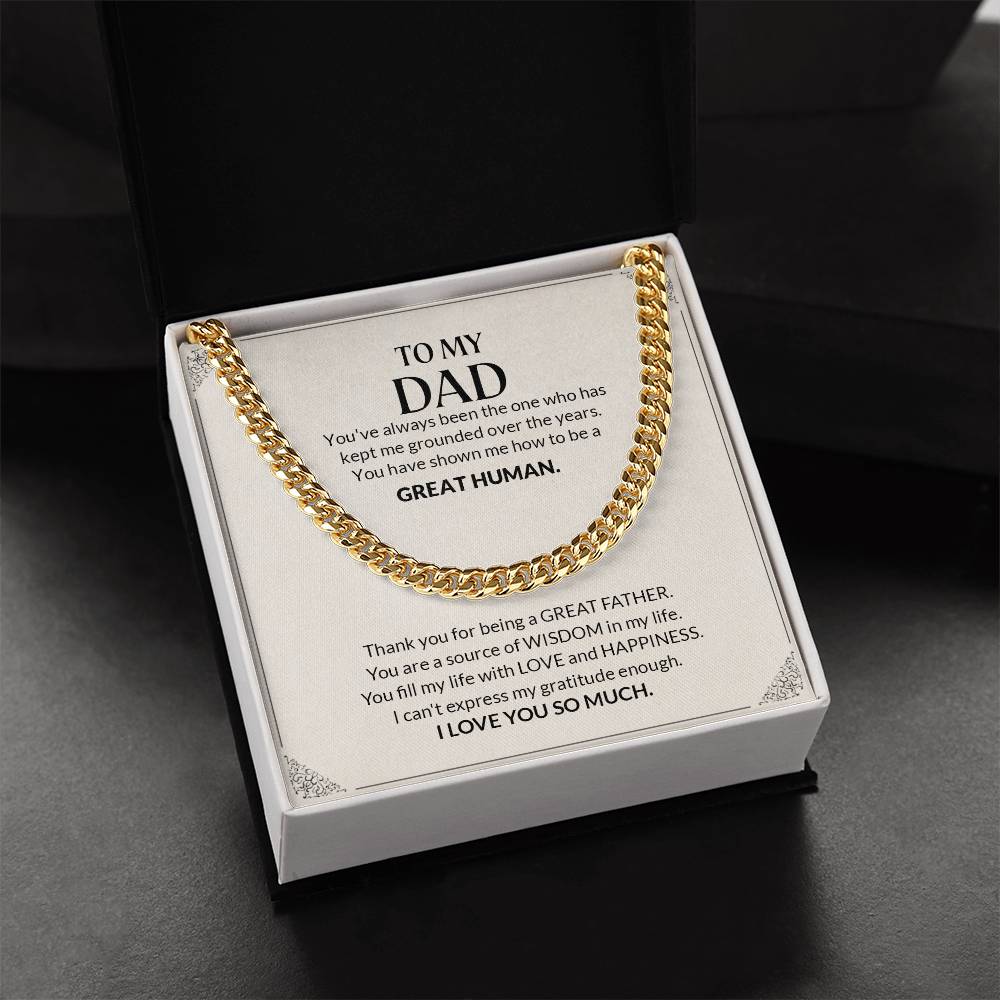 To My Dad | I Love You So Much - Cuban Link Chain