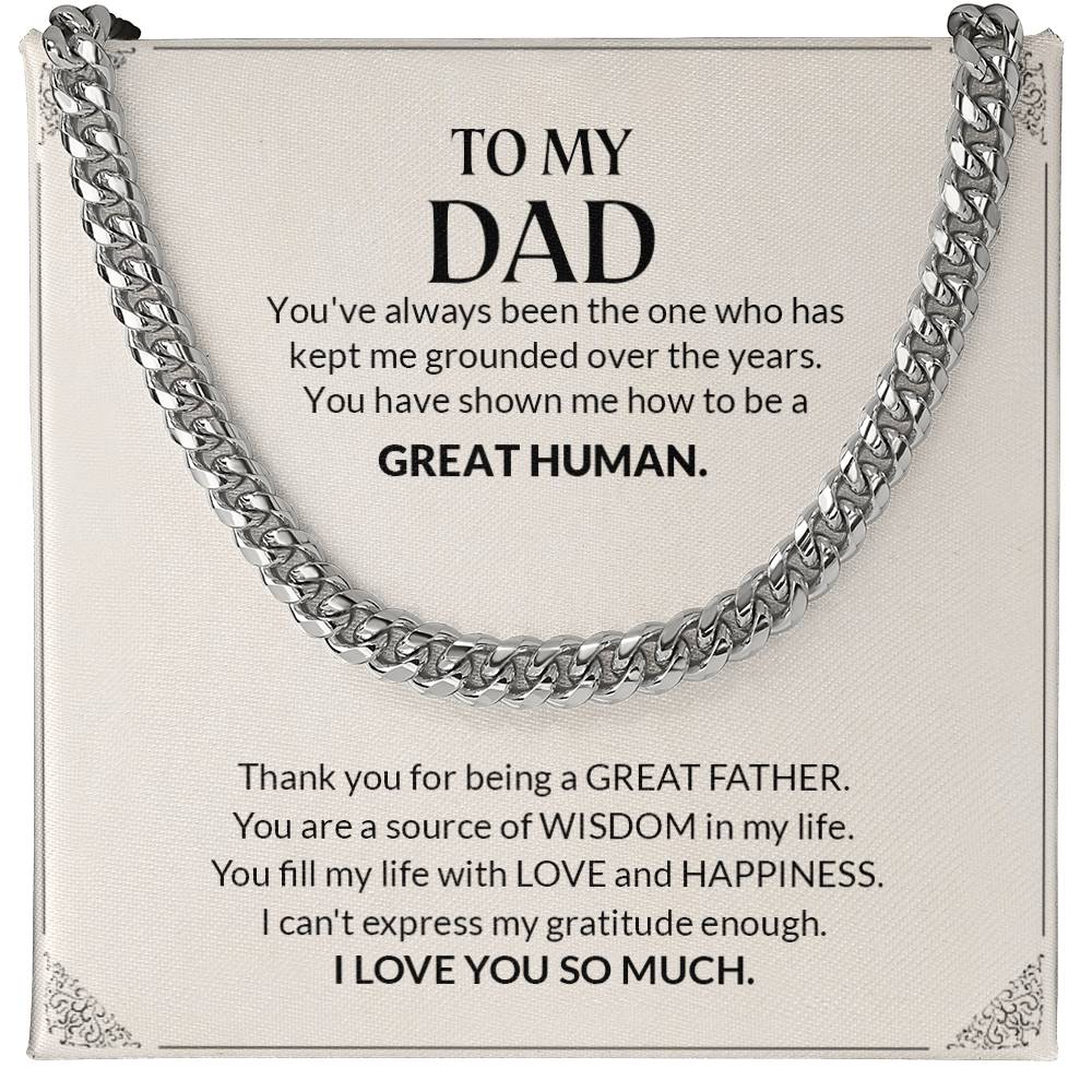 To My Dad | I Love You So Much - Cuban Link Chain