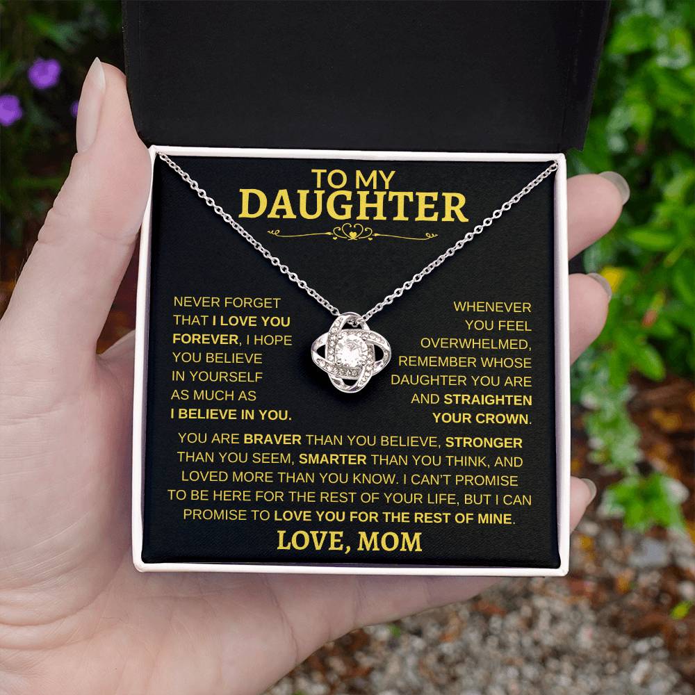 Beautiful Gift - For Daughter From Mom "Never Forget That I Love You" Necklace