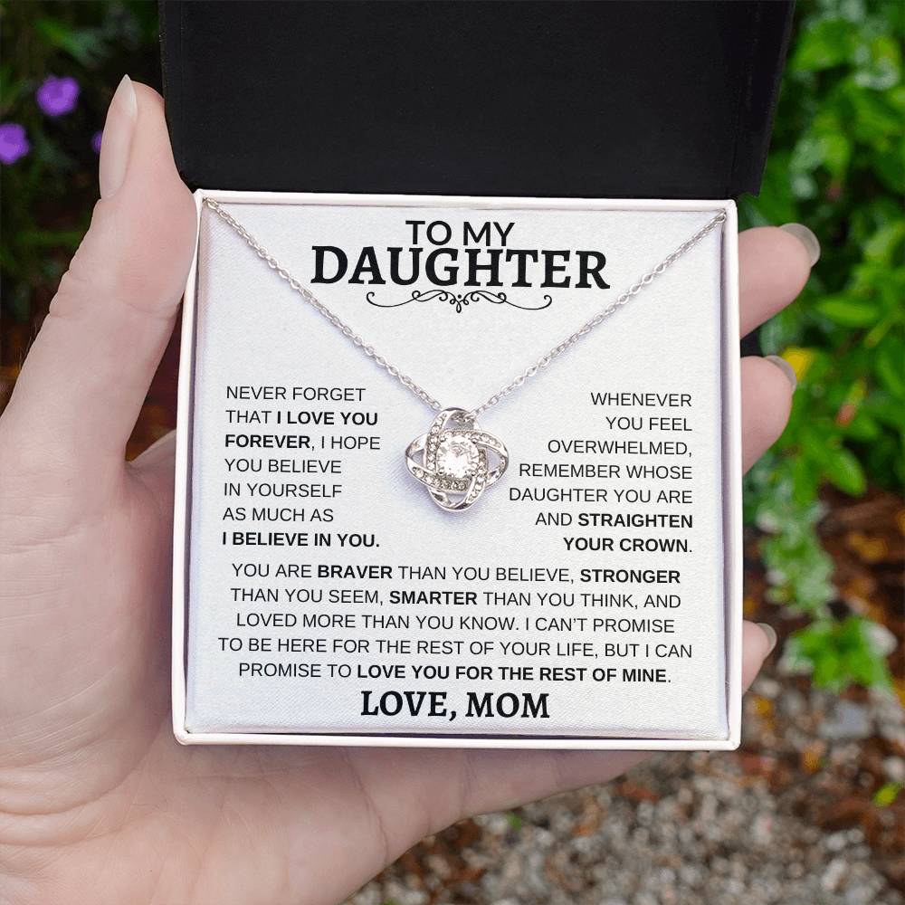 Beautiful Gift - For Daughter From Mom "Never Forget That I Love You" Necklace