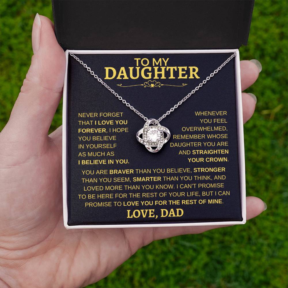 Beautiful Gift - For Daughter From Dad "Never Forget That I Love You" Necklace