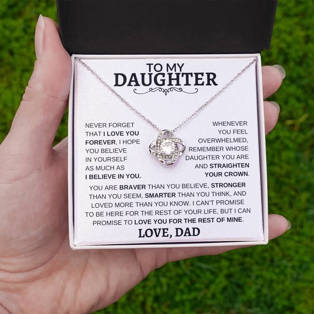 Beautiful Gift for Daughter From Dad - "Never Forget That I Love You" Necklace