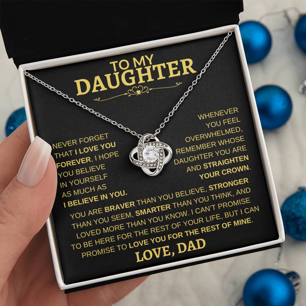 Beautiful Gift - For Daughter From Dad "Never Forget That I Love You" Necklace