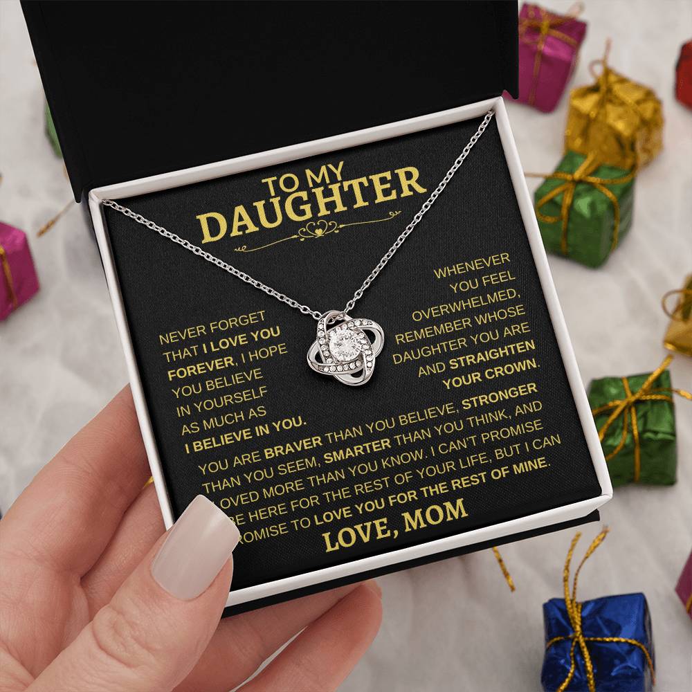 Beautiful Gift - For Daughter From Mom "Never Forget That I Love You" Necklace