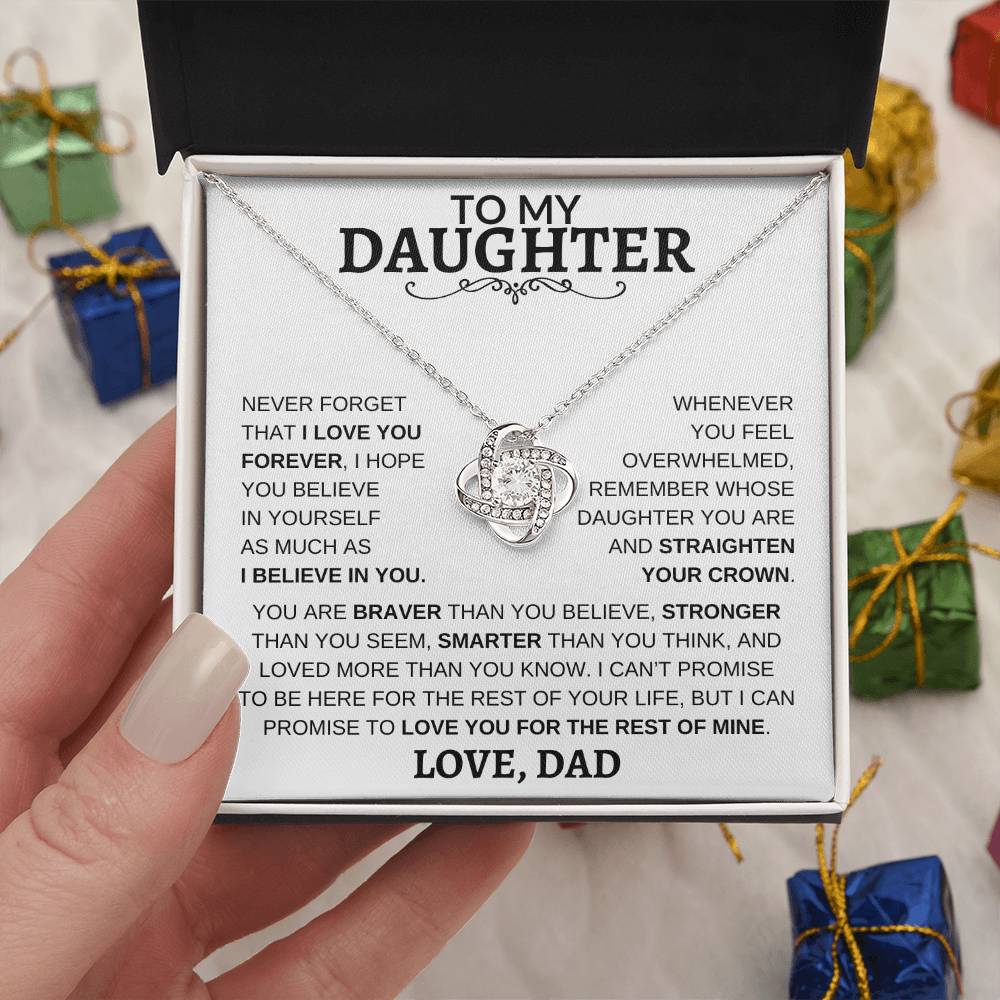 Beautiful Gift for Daughter From Dad - "Never Forget That I Love You" Necklace