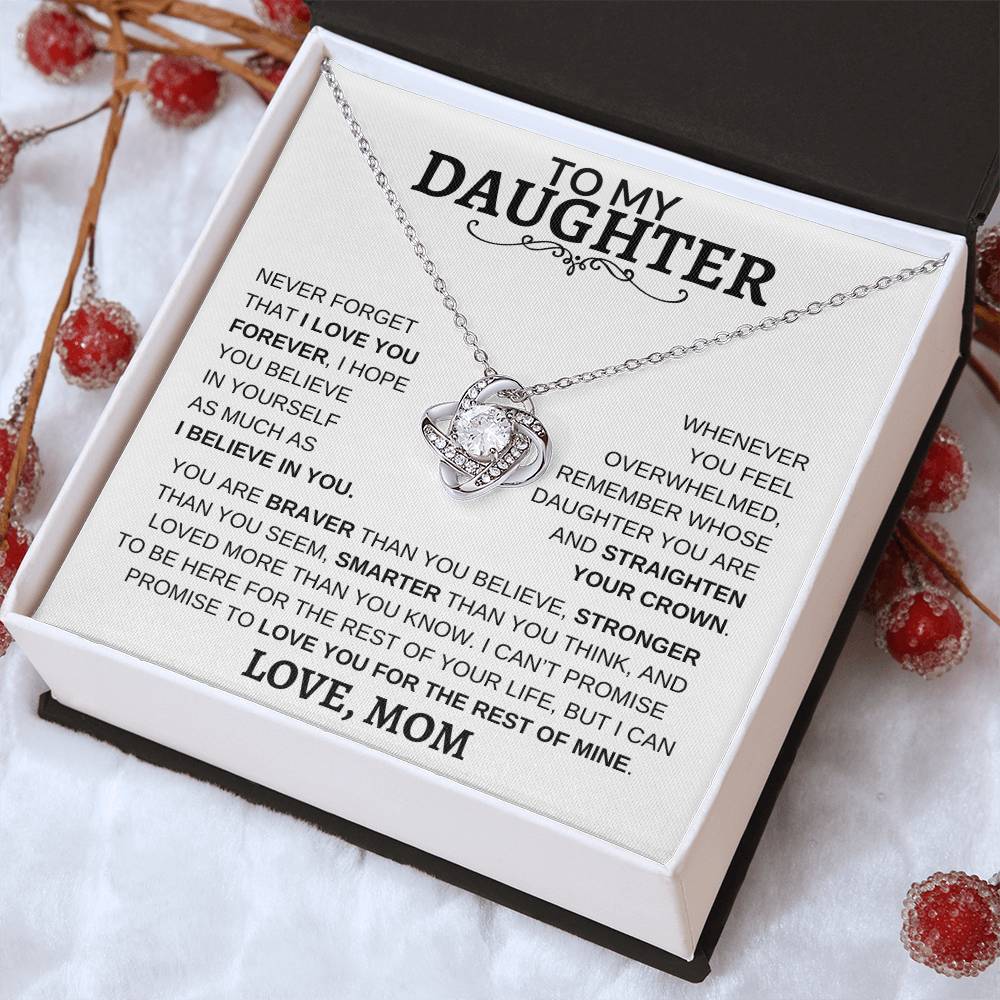 Beautiful Gift - For Daughter From Mom "Never Forget That I Love You" Necklace