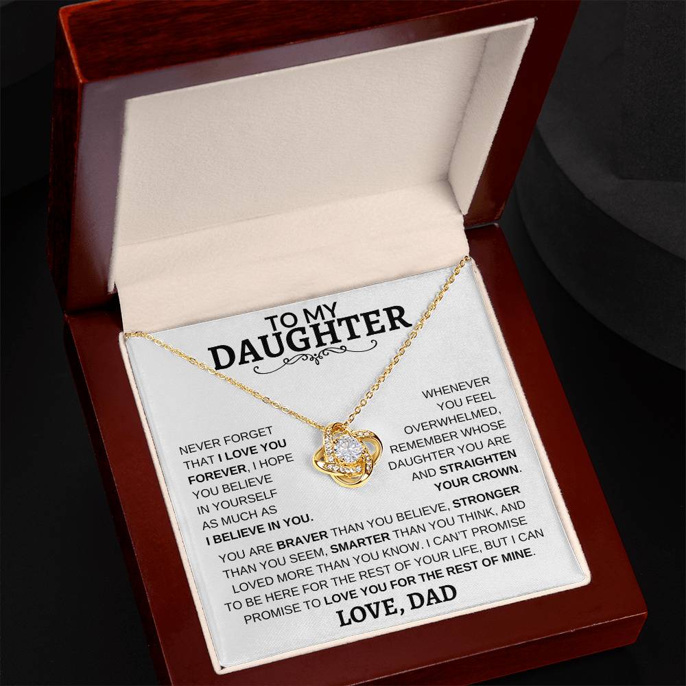 Beautiful Gift for Daughter From Dad - "Never Forget That I Love You" Necklace