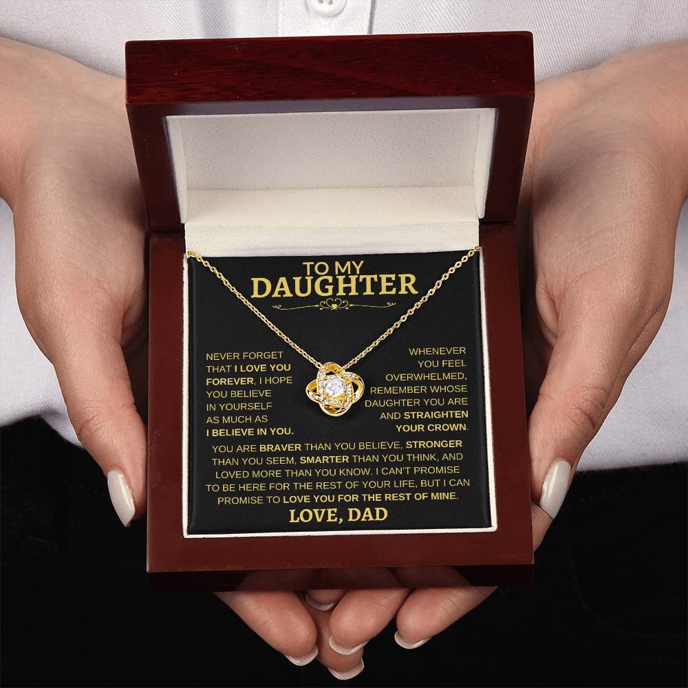 Beautiful Gift - For Daughter From Dad "Never Forget That I Love You" Necklace