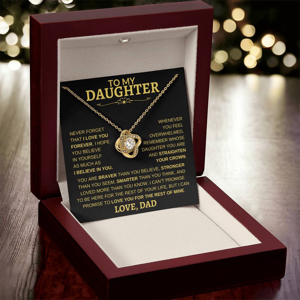 Beautiful Gift - For Daughter From Dad "Never Forget That I Love You" Necklace