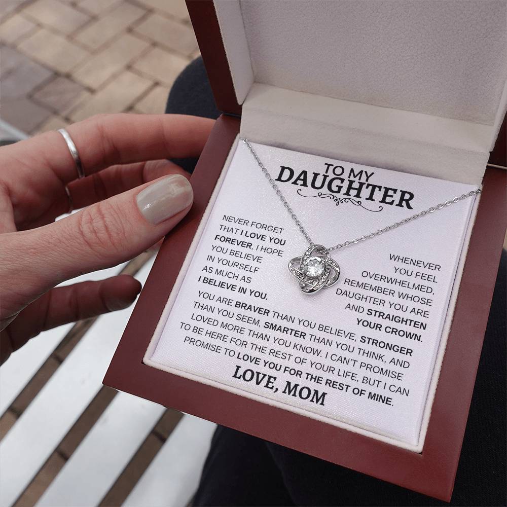 Beautiful Gift - For Daughter From Mom "Never Forget That I Love You" Necklace