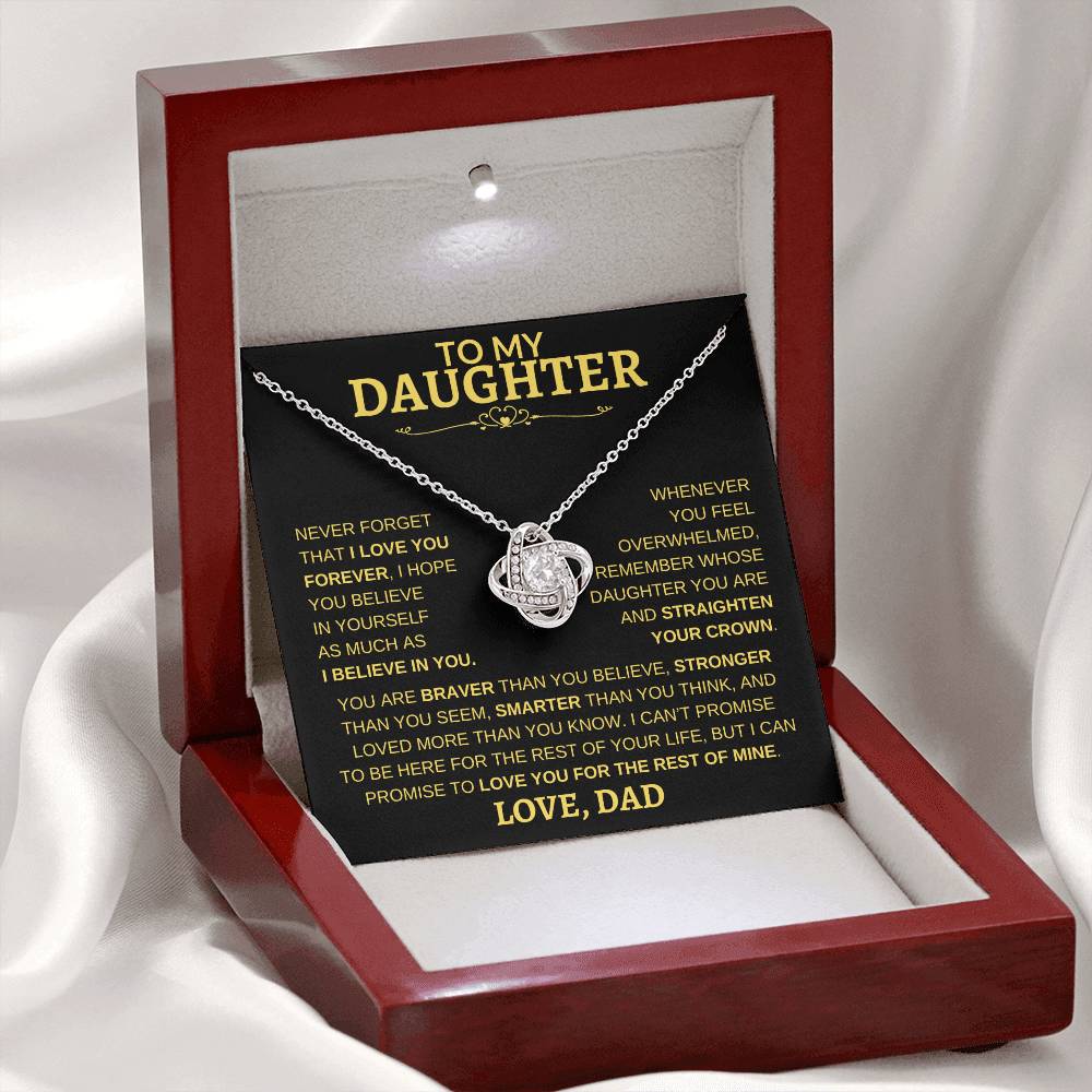 Beautiful Gift - For Daughter From Dad "Never Forget That I Love You" Necklace