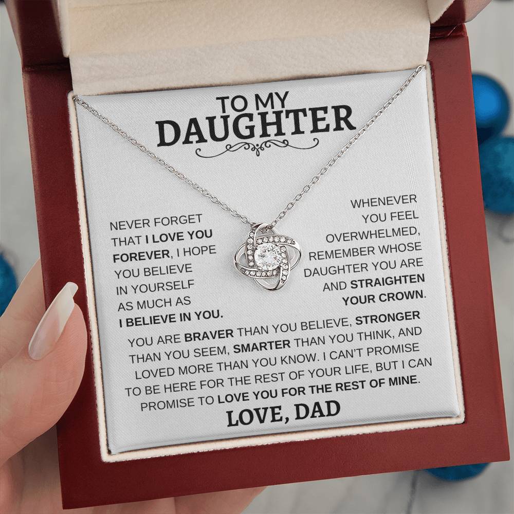 Beautiful Gift for Daughter From Dad - "Never Forget That I Love You" Necklace