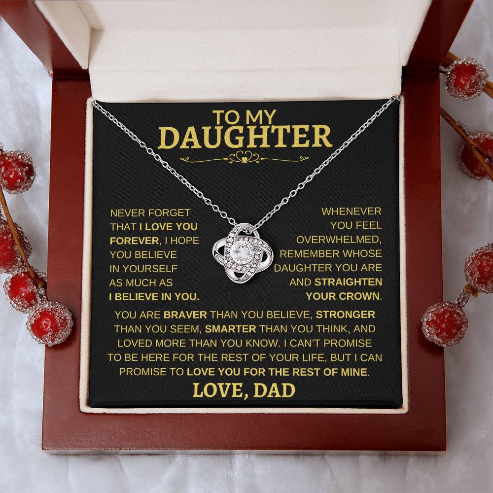 Beautiful Gift - For Daughter From Dad "Never Forget That I Love You" Necklace