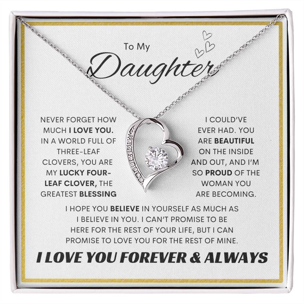 To My Daughter l Forever Love Necklace l Gold Square