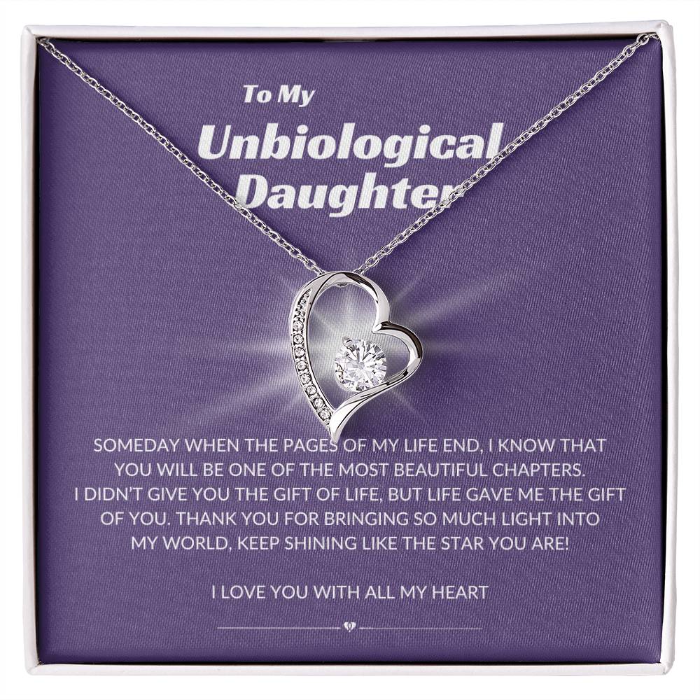 To My Unbiological Daughter - Forever Love Necklace - Shining Star