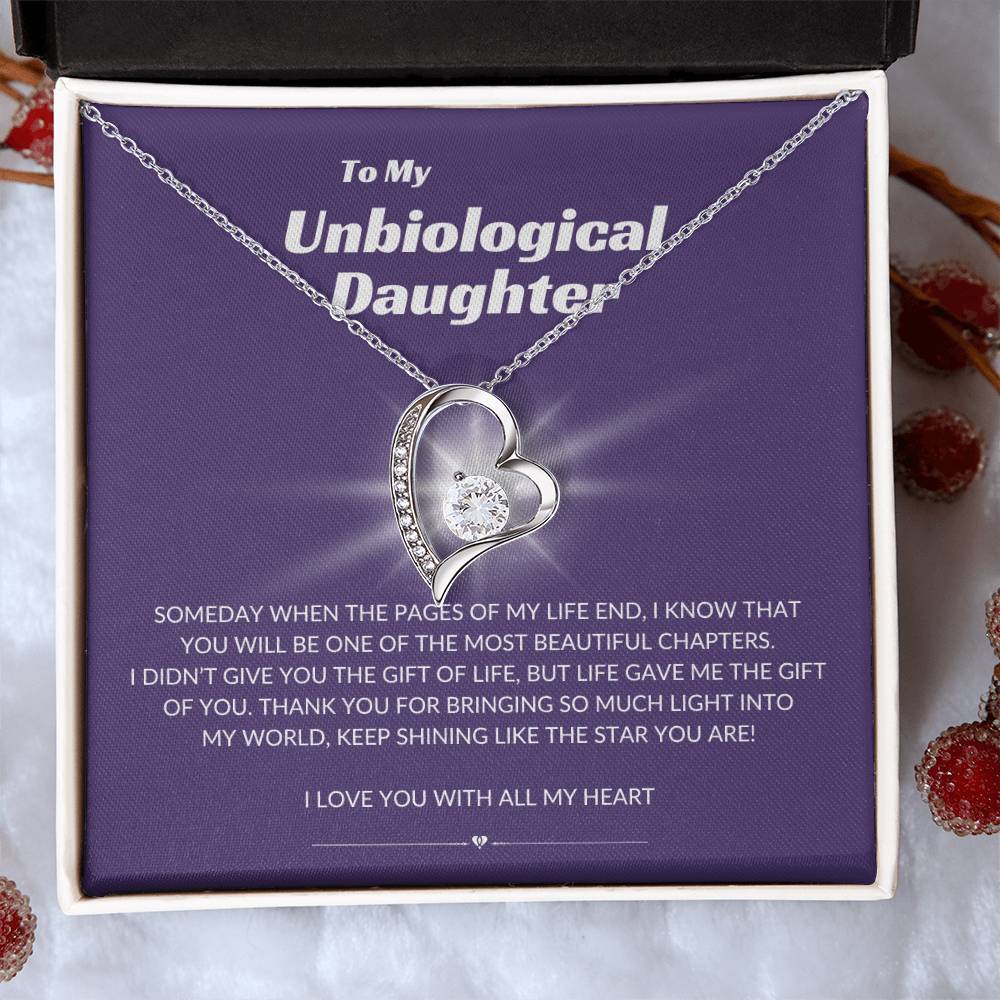 To My Unbiological Daughter - Forever Love Necklace - Shining Star