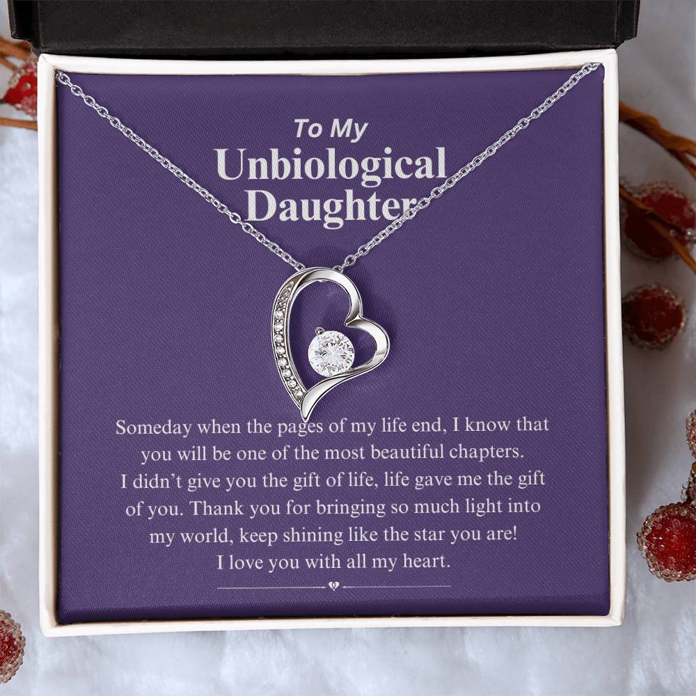 To My Unbiological Daughter l Forever Love Necklace