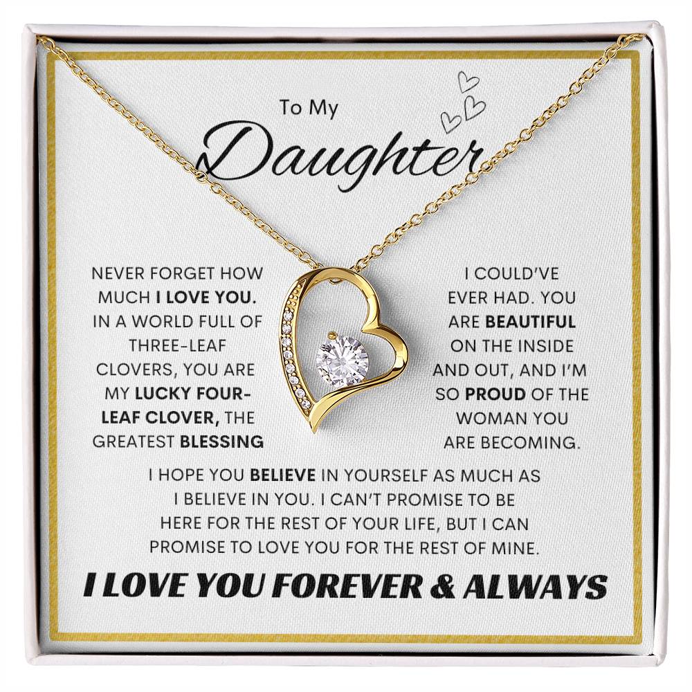 To My Daughter l Forever Love Necklace l Gold Square