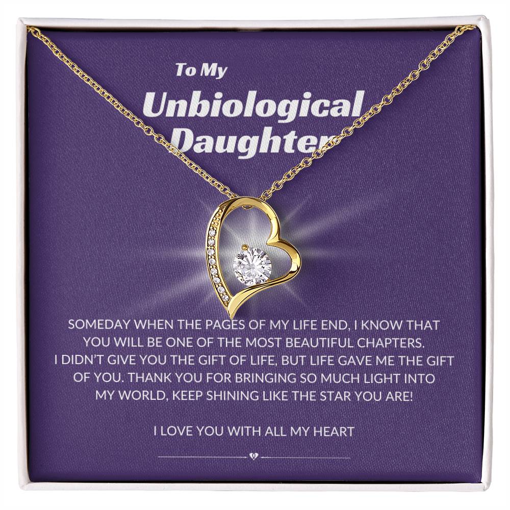 To My Unbiological Daughter - Forever Love Necklace - Shining Star