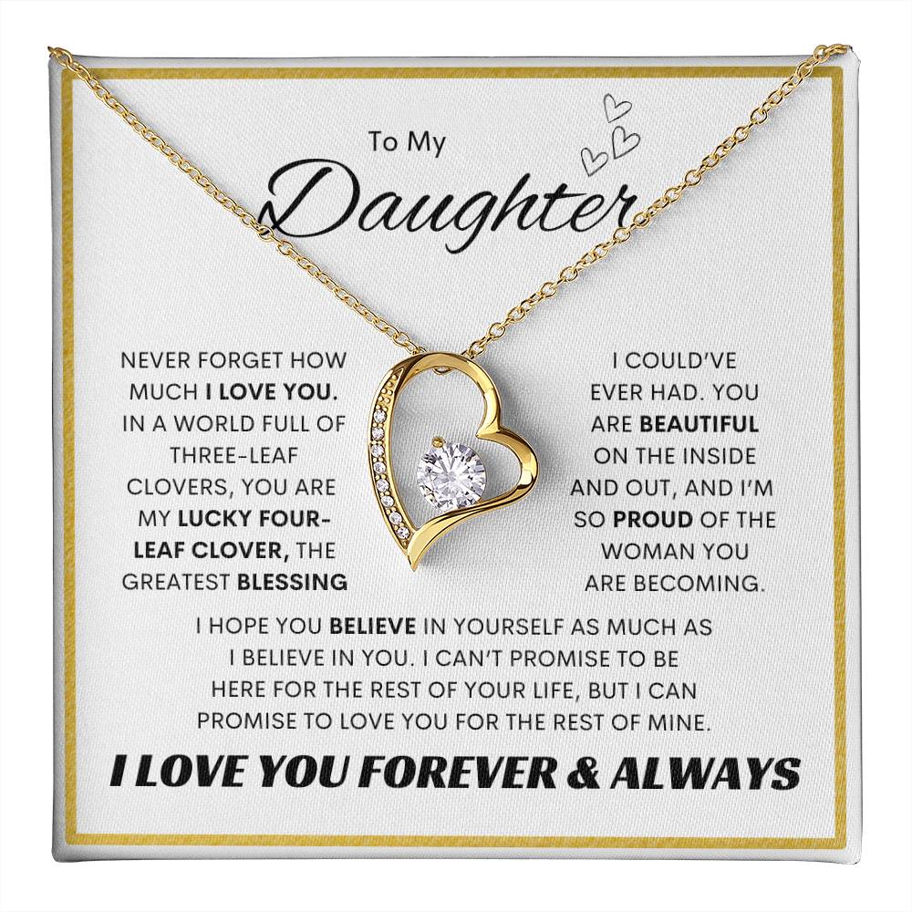 To My Daughter l Forever Love Necklace l Gold Square