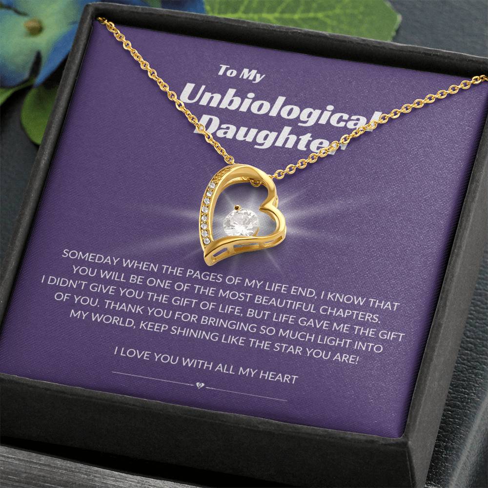 To My Unbiological Daughter - Forever Love Necklace - Shining Star