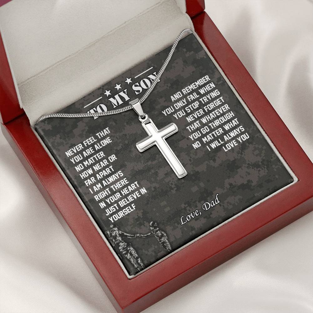 To My Son | I Will Always Love You - Stainless Steel Cross Necklace