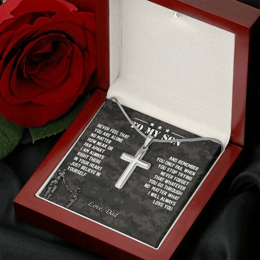 To My Son | I Will Always Love You - Stainless Steel Cross Necklace