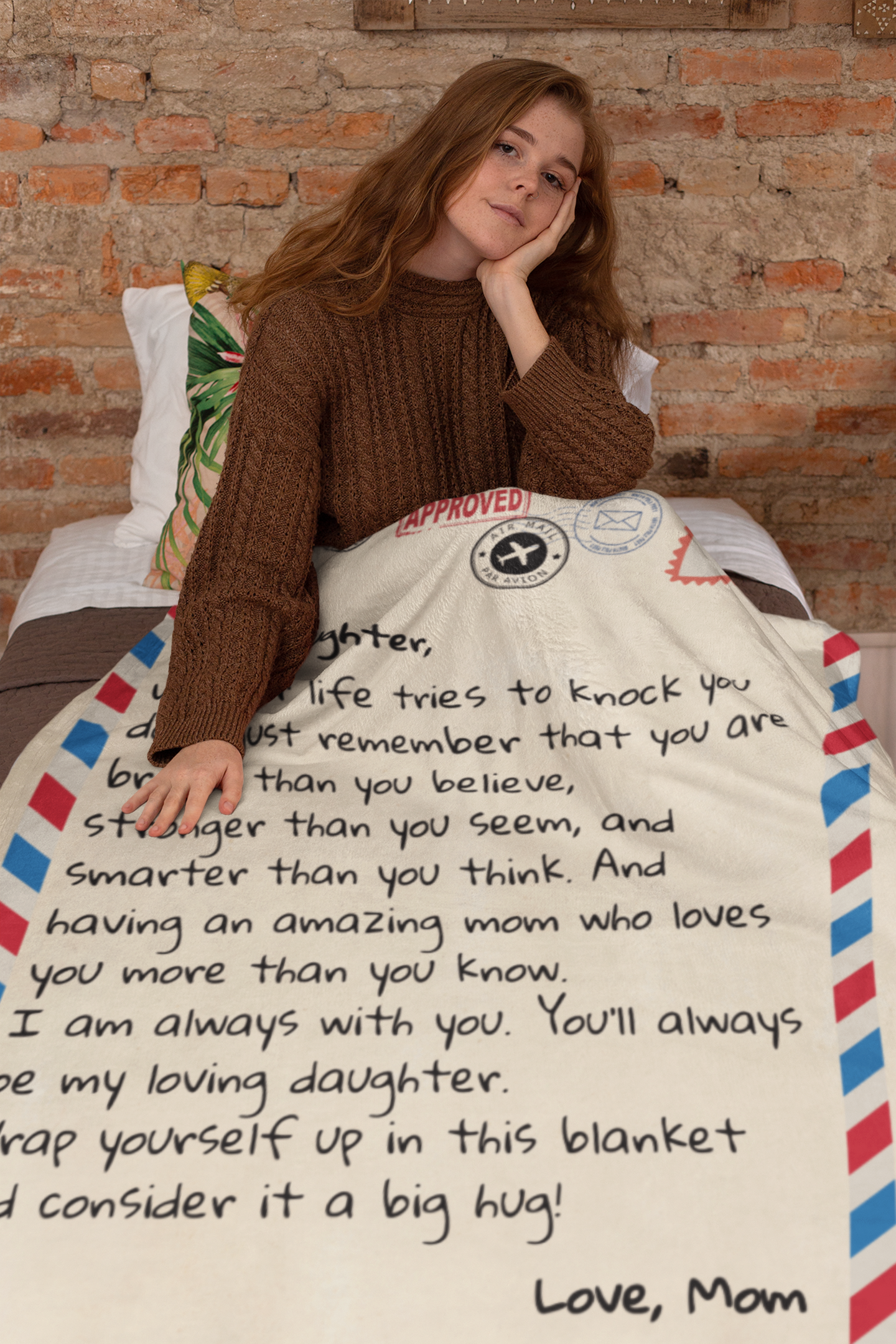 To My Daughter - Love Mom - Letter Blanket