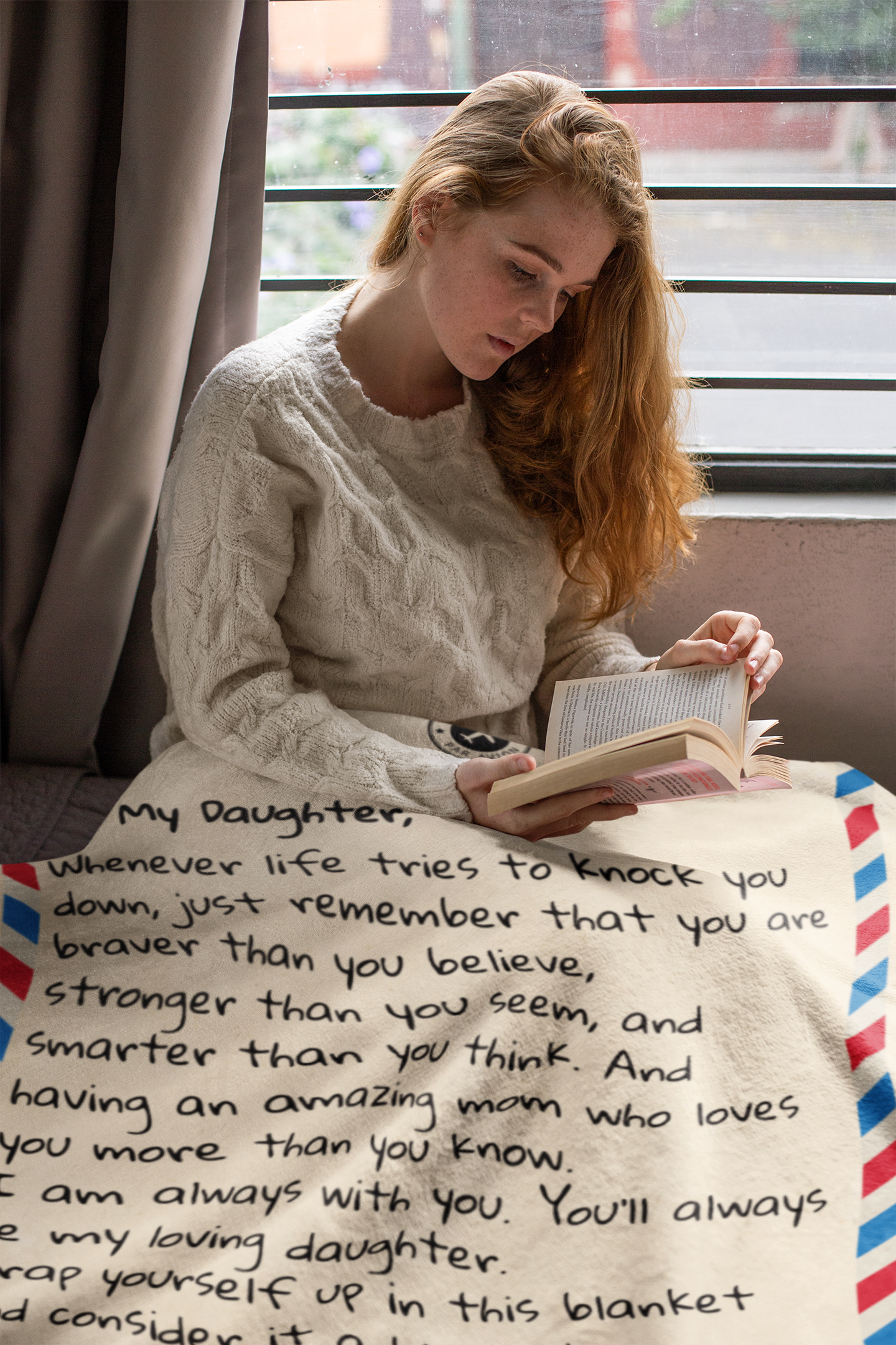 To My Daughter - Love Mom - Letter Blanket