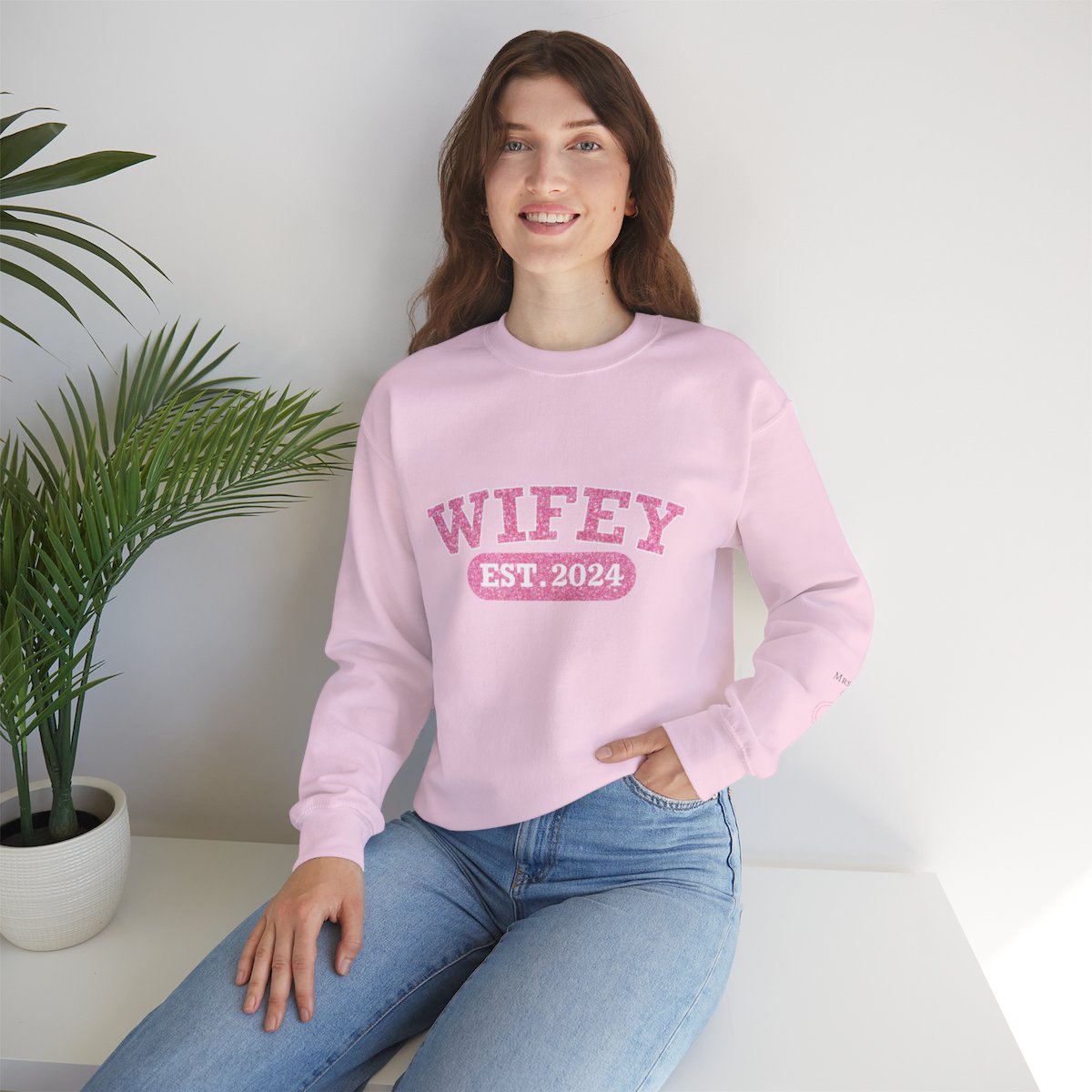 Personalized Wifey Crewneck Sweatshirt